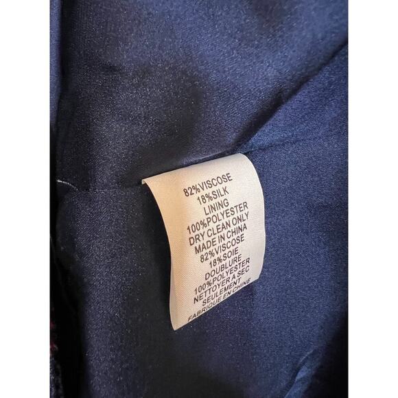 Trina Turk NWT MED Eclaire Dress Velvet Floral Long Sleeve Black w/ Plum Colors - Picture 3 of 5